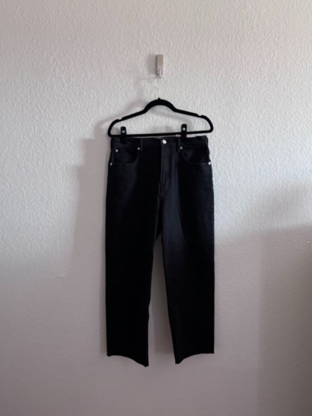 Everlane The Way High Jean Black Crop Size 30 NWT Organic Cotton
